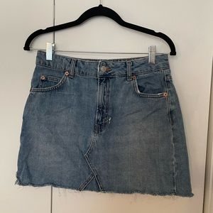 TopShop Moto Blue Jean Skirt